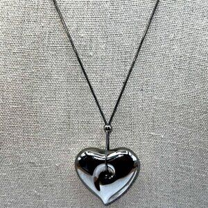 Breil  Silver Tone Heart Pendant Necklace   A96